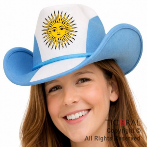 SOMBRERO COWBOY ARGENTINA CON SOL x 1